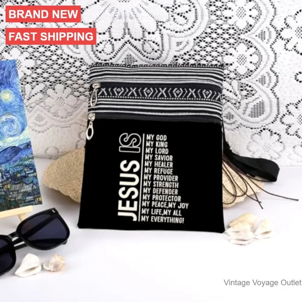 Crossbody Bag Adjustable Strap Dual Compartments Lightweight Polyester